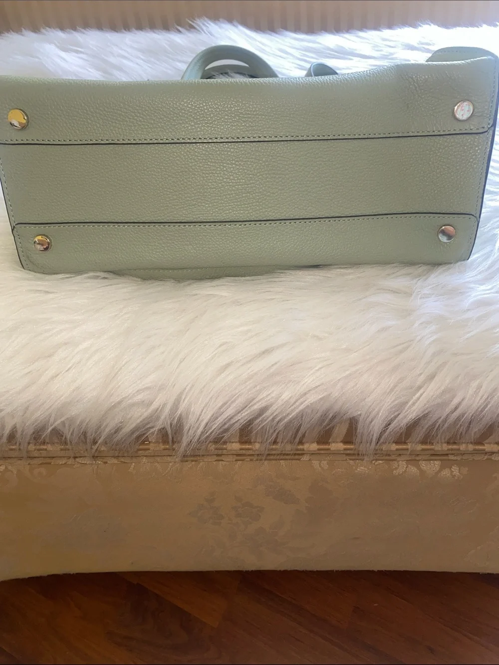 kate spade Mint Green Structured Pebbled Leather Tote
